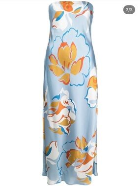 Reformation strapless satin dress